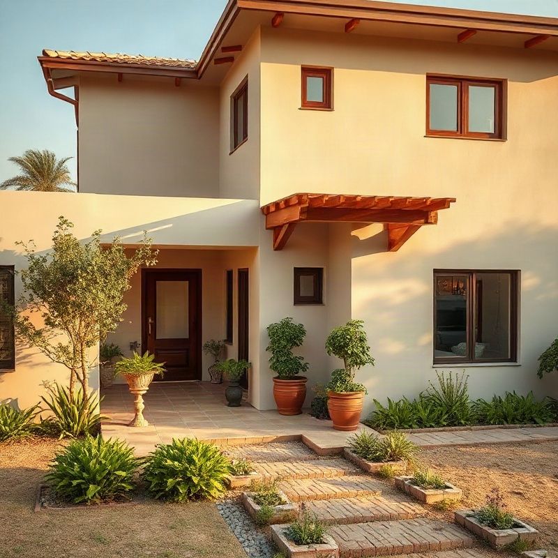 Exterior of a modern Garissa family home in golden equatorial light