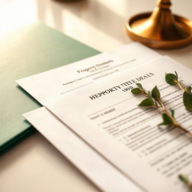 Kenyan property title deed documents on a clean desk with an emerald folder